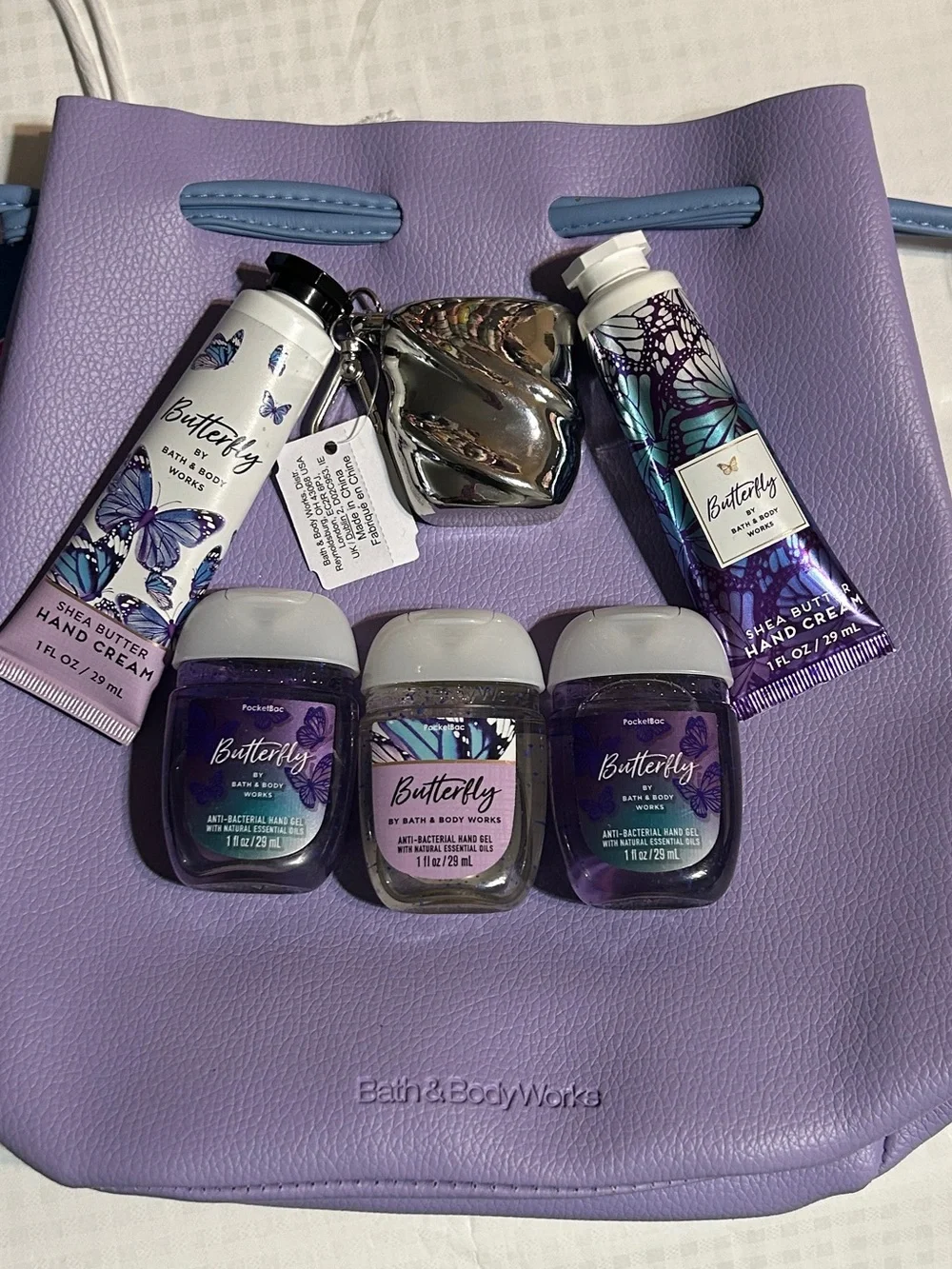 BBW Butterfly Shea Butter Hand Cream & PocketBac Set With drawstring bag